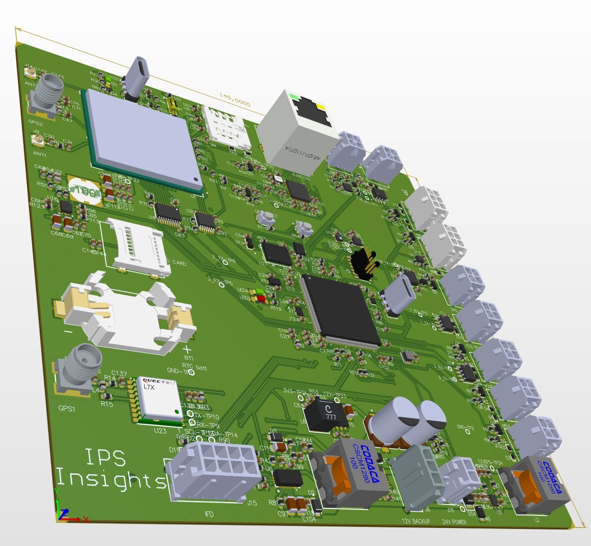 Telemetry board 3D render